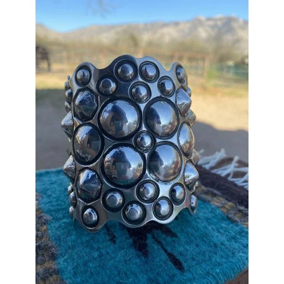 Navajo Sterling Silver Cuff Bracelet By Cody Willie Signed & Stamped - Picture 2 of 8